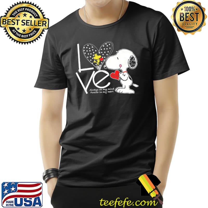 Love always on my mind forever in my heart snoopy woodstock shirt
