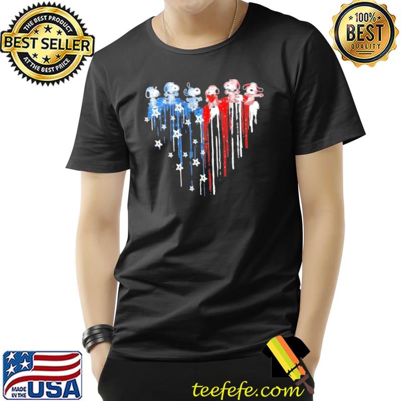 Love Heart Star Snoopy America Flag Shirt