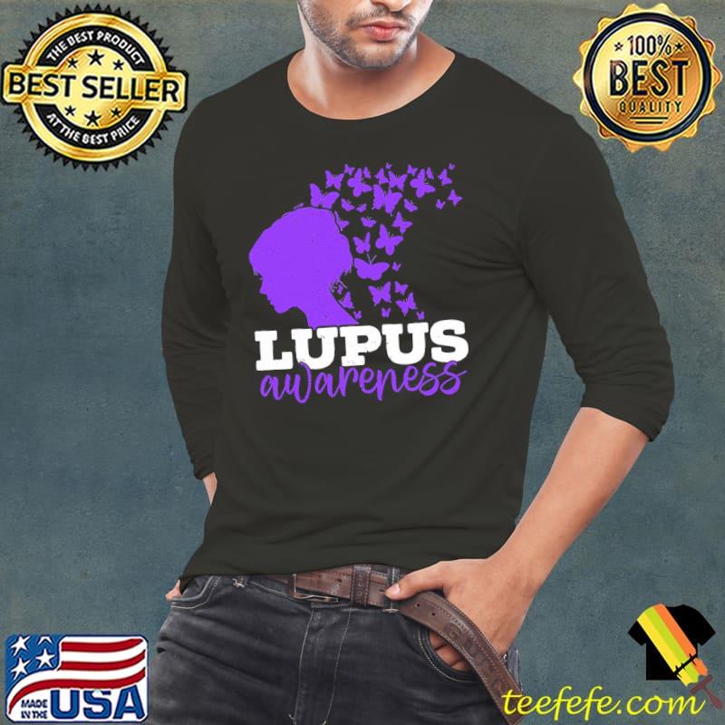 Lupus Awareness Butterfly Wear Purple Sle Disease Shirt Long Sleeve Tee Lupus Awareness Butterfly Wear Purple Sle Disease Shirt Long Sleeve Tee