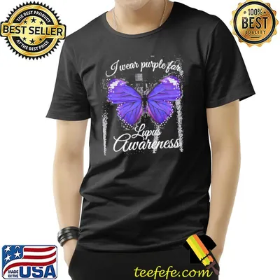 Lupus Awareness I Wear Purple For Butterfly Shirt