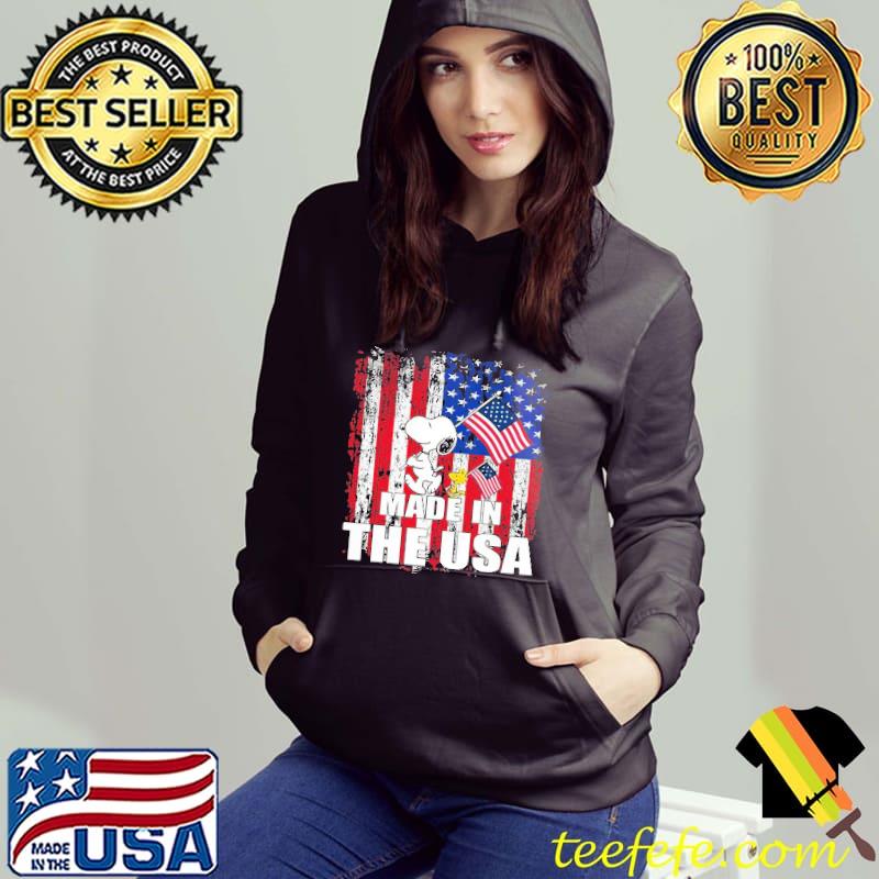 Made in the usa america flag snoopy woodstock Hoodie Made in the usa america flag snoopy woodstock Hoodie