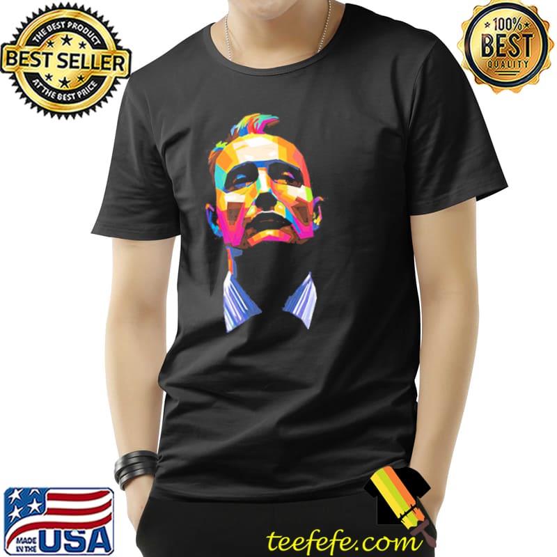 Mads mikkelsen colorful geometric design shirt