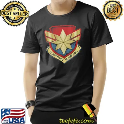 Marvel captain Marvel stitch badge logo shirt