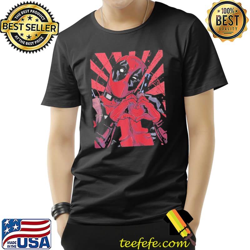 Marvel deadpool closed hand heart gift shirt