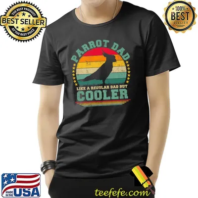 Mens Parrot Dad Like A Regular Dad But Cooler Father's Day Premium T-Shirt