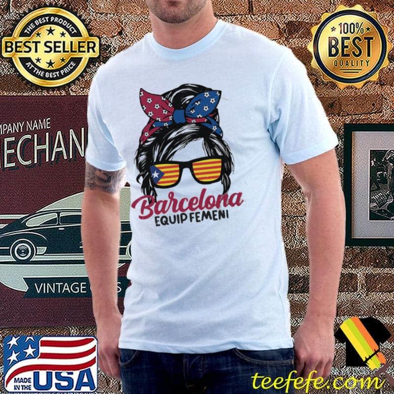 Messy bun barca barcelona Football shirt