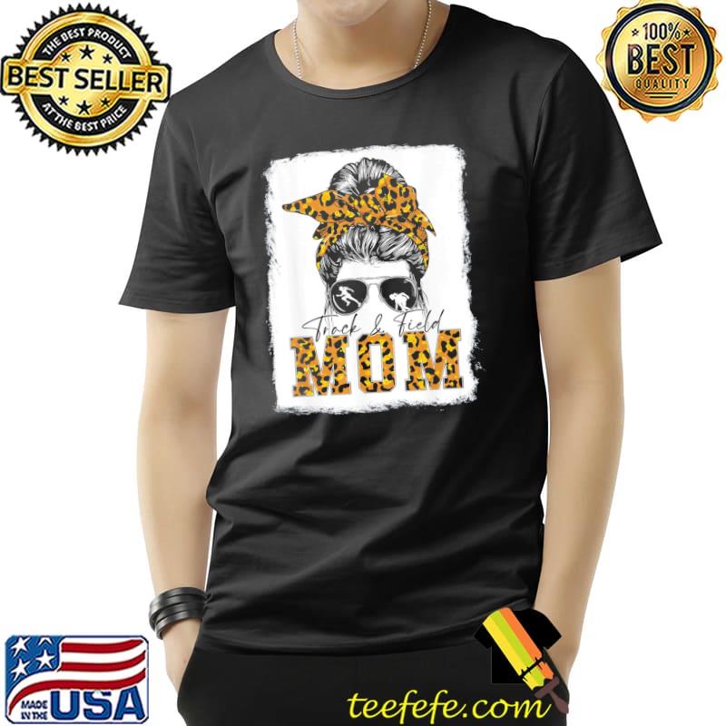 Messy bun track field mom running lover runner mothers day shirt