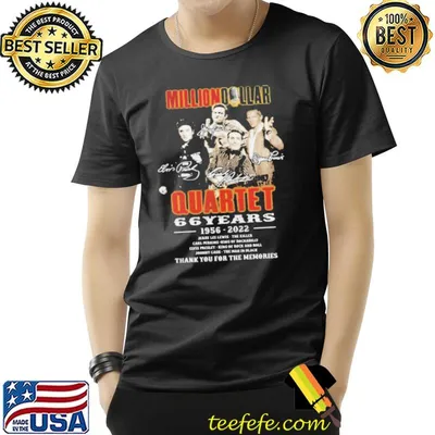 Million dollar quartet 66 years 1956 2022 thank you for the memories signatures shirt