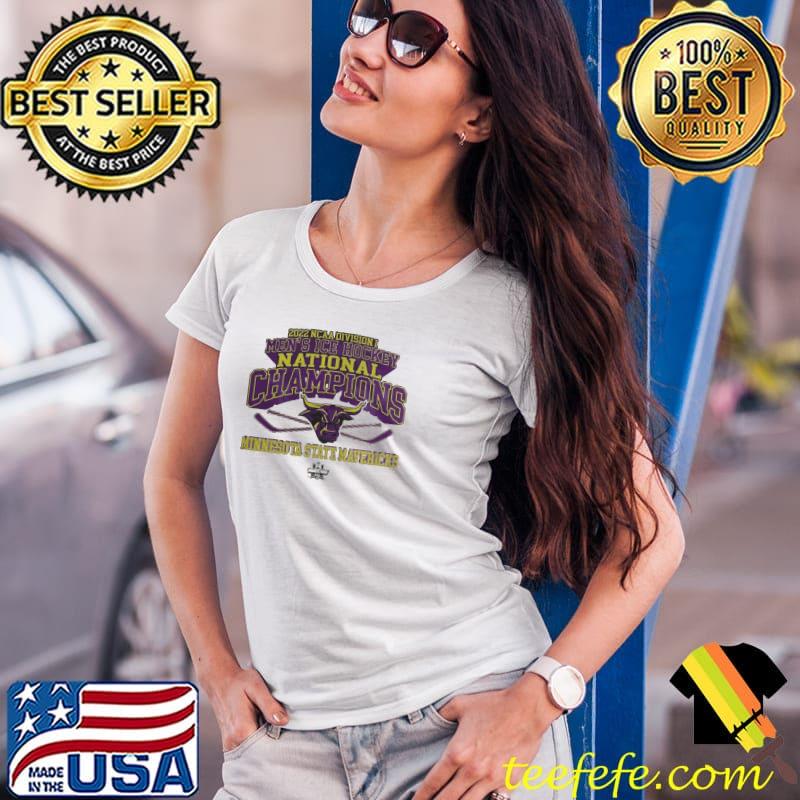 Minnesota state mavericks ncaa Division I men's ice hockey national champions 2022 Ladies Tee Minnesota state mavericks ncaa Division I men's ice hockey national champions 2022 Ladies Tee