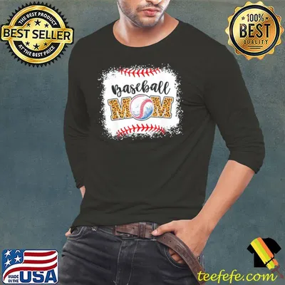 Mothers Day Distressed Leopard Pattern Baseball Mom T-Shirt