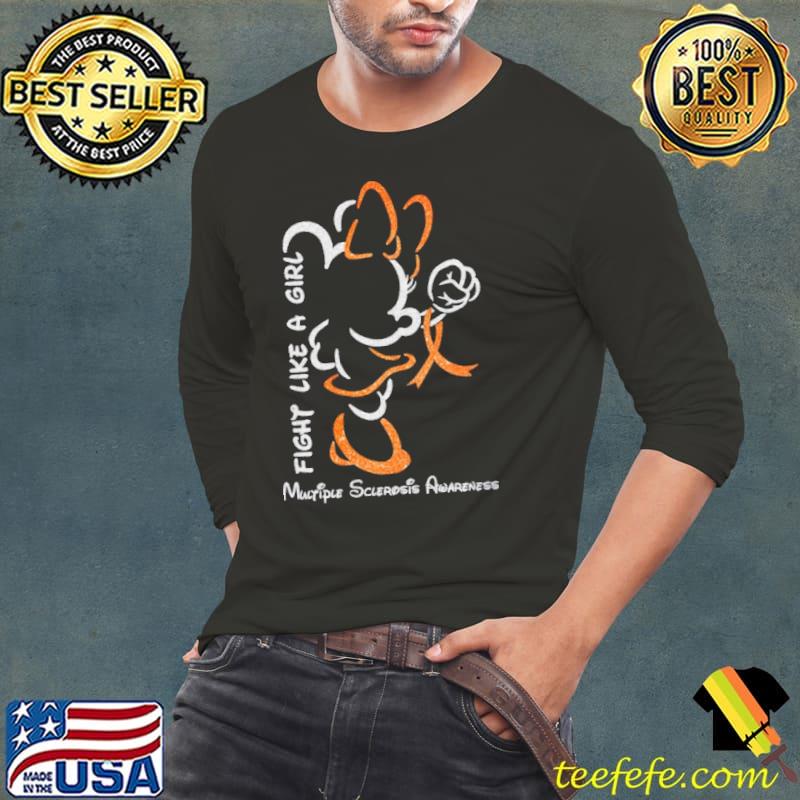 Multiple sclerosis awareness fight like a girl mickey shirt
