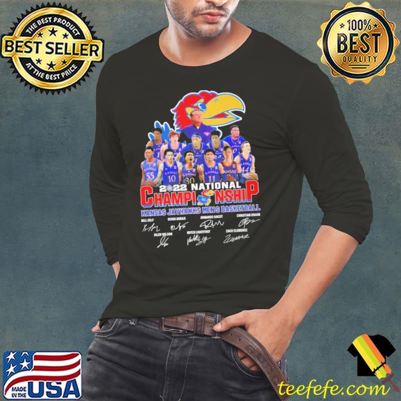 National Championship Kansas Jayhawks Men's Basketball Signatures 2022 Shirt Long Sleeve Tee National Championship Kansas Jayhawks Men's Basketball Signatures 2022 Shirt Long Sleeve Tee