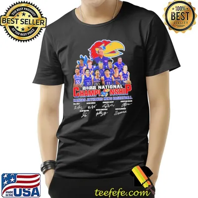 National Championship Kansas Jayhawks Men's Basketball Signatures 2022 Shirt