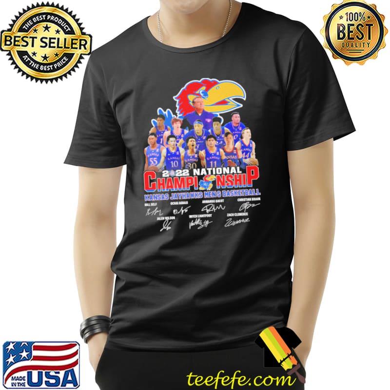 National Championship Kansas Jayhawks Men's Basketball Signatures 2022 Shirt