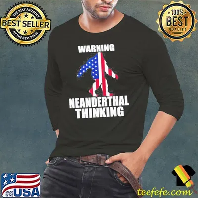 Neanderthal Thinking for Proud Neanderthals American Flag shirt