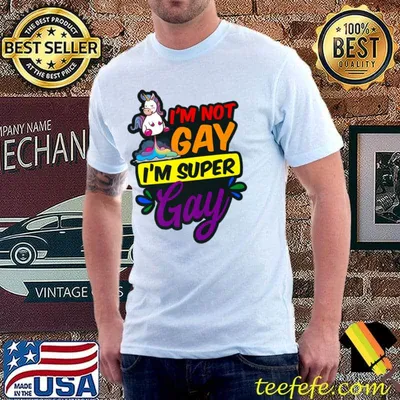 Not Gay Super Gay Design LGBTQ Supporter Premium T-Shirt