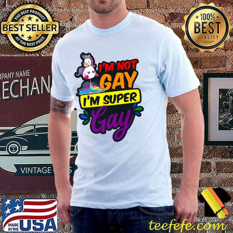 Not Gay Super Gay Design LGBTQ Supporter Premium T-Shirt