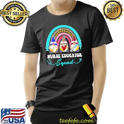 Nurse squad leopard rainbow gnome nurse educator shirt