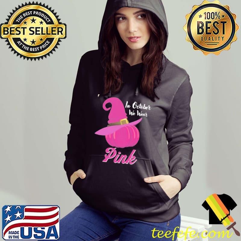 October wear pink halloween witch pumpkin breast cancer vintage Hoodie October wear pink halloween witch pumpkin breast cancer vintage Hoodie