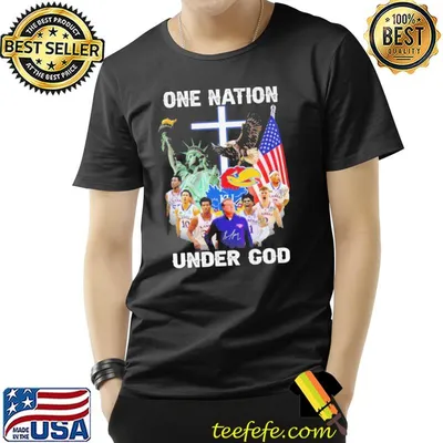 One nation under god kansas jayhawks america flag shirt