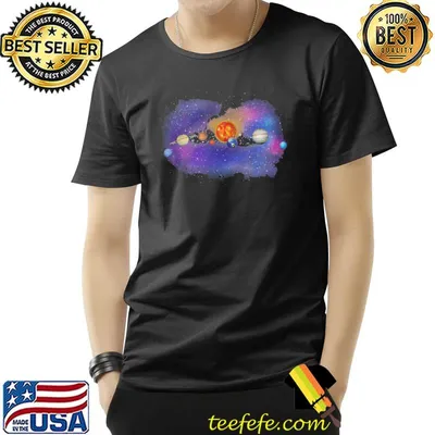 Our solar system and planets mens galaxy shirt