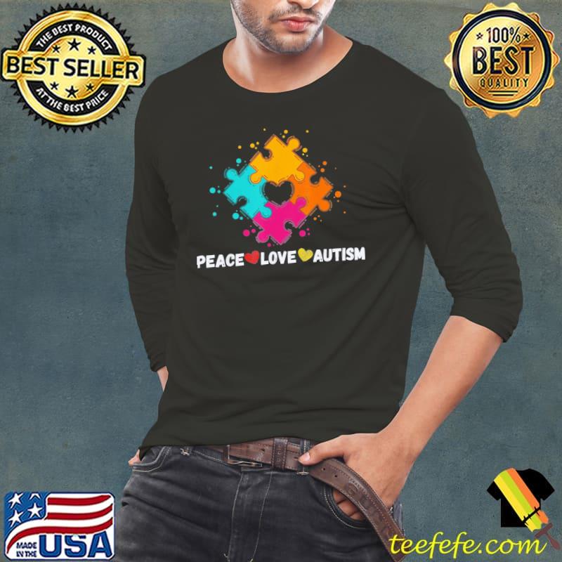 Peace love autism poppin autism awareness shirt