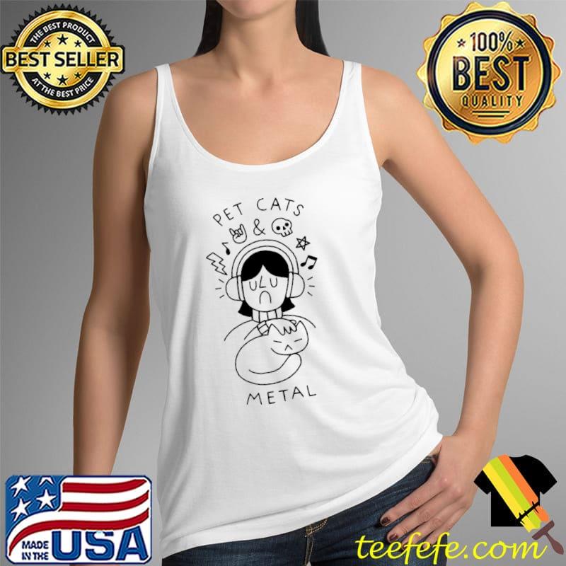 Pet cats and metal doodle art girl and cat Tank Top Pet cats and metal doodle art girl and cat Tank Top