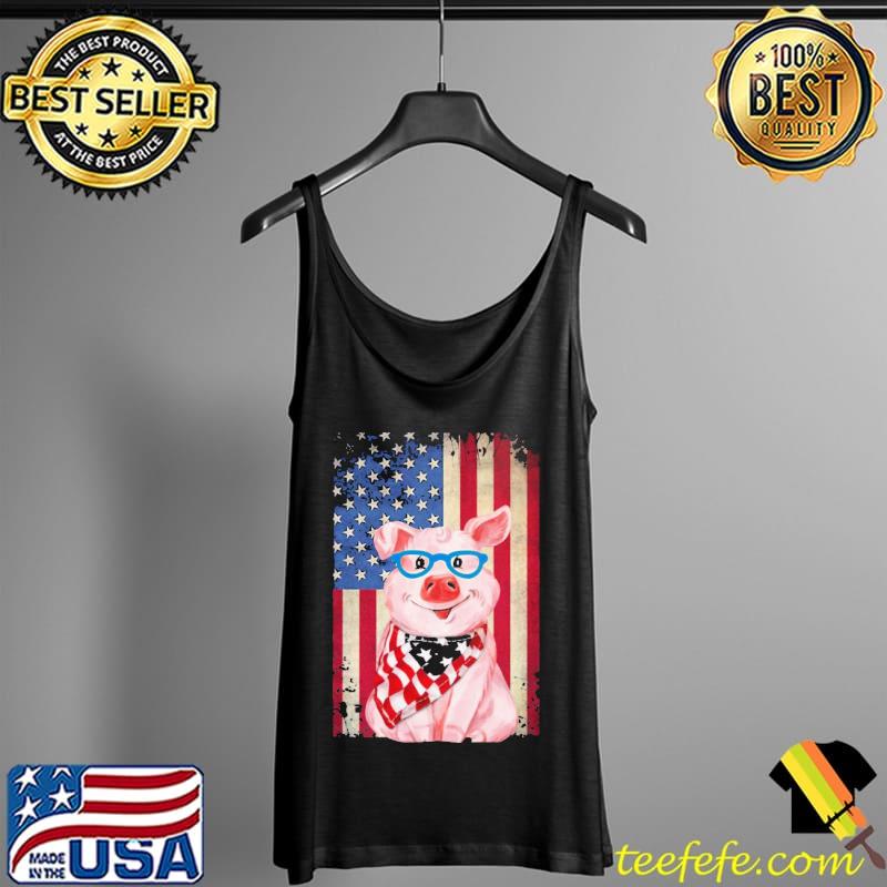 Pig Smile American Flag Shirt Tank Top Pig Smile American Flag Shirt Tank Top