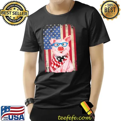 Pig Smile American Flag Shirt