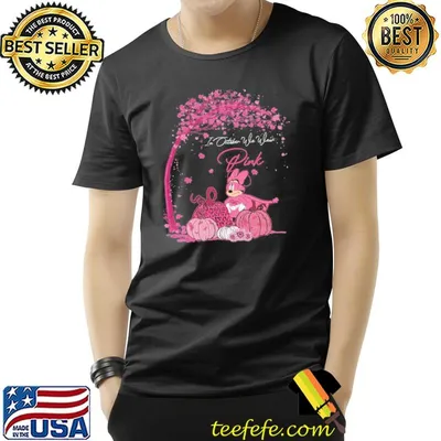 Pink minnie in october we wear pink brest cancer awareness fall gift shirt