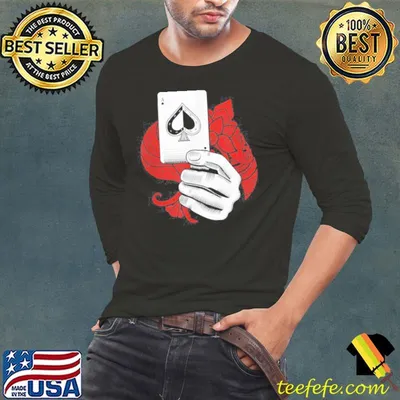 Poker game playing cards gambler hands casino game holdem shirt