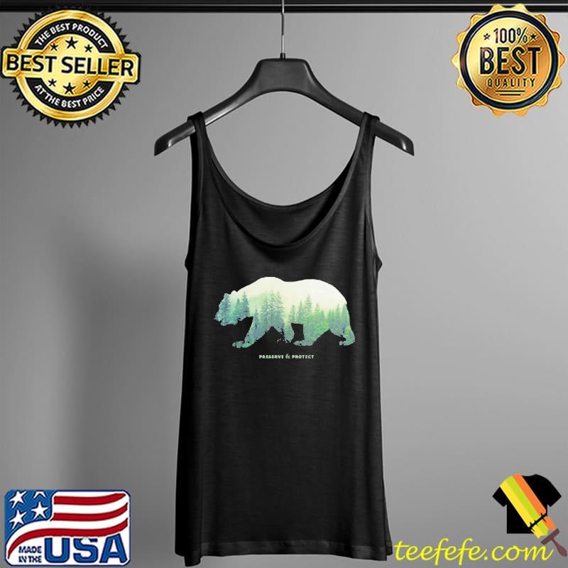 Preserve and protect nature double exposure bear silhouette trees forest save the environment clim Tank Top Preserve and protect nature double exposure bear silhouette trees forest save the environment clim Tank Top