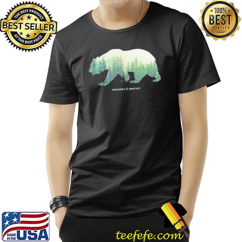 Preserve and protect nature double exposure bear silhouette trees forest save the environment clim Unisex Preserve and protect nature double exposure bear silhouette trees forest save the environment clim Unisex