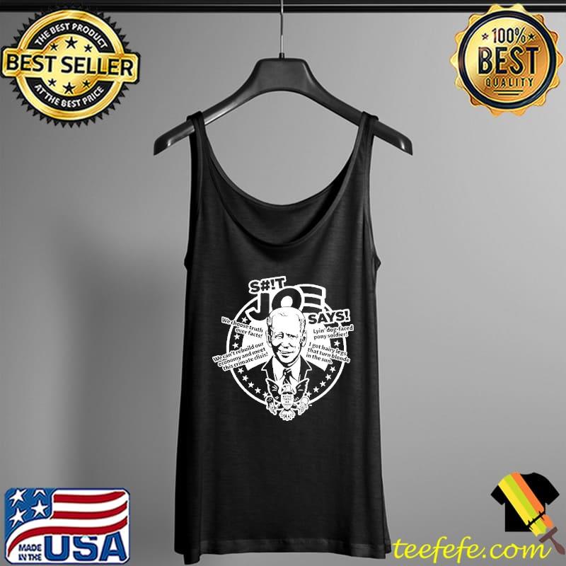 President Biden Joe says gear white artwork design Tank Top President Biden Joe says gear white artwork design Tank Top