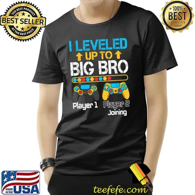 Promoted To Big Bro Leveled Up To Big Brothers Sibling T-Shirt