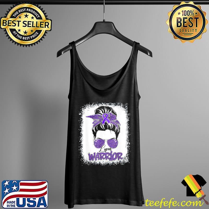 Purple Lupus Awareness Leopard Messy Bun Lupus Warrior T-Shirt Tank Top Purple Lupus Awareness Leopard Messy Bun Lupus Warrior T-Shirt Tank Top