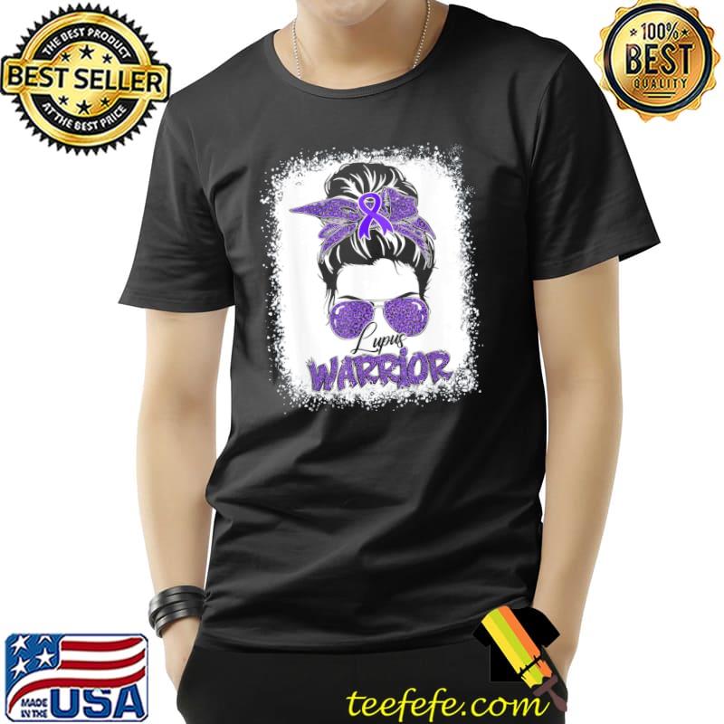 Purple Lupus Awareness Leopard Messy Bun Lupus Warrior T-Shirt Unisex Purple Lupus Awareness Leopard Messy Bun Lupus Warrior T-Shirt Unisex