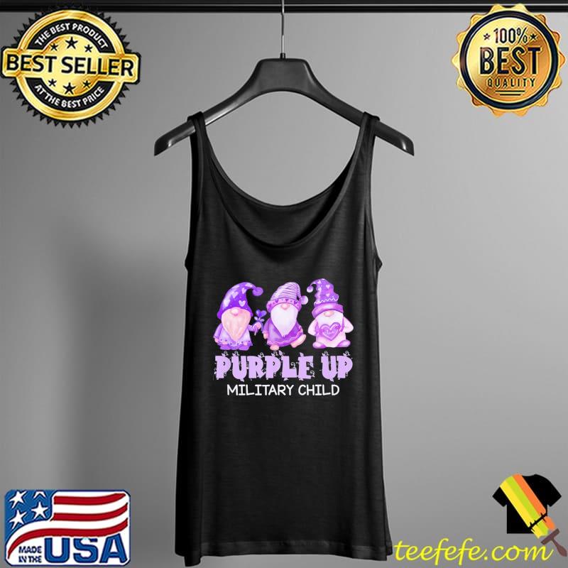 Purple Up For Military Kids Military Child Month Gnome T-Shirt Tank Top Purple Up For Military Kids Military Child Month Gnome T-Shirt Tank Top