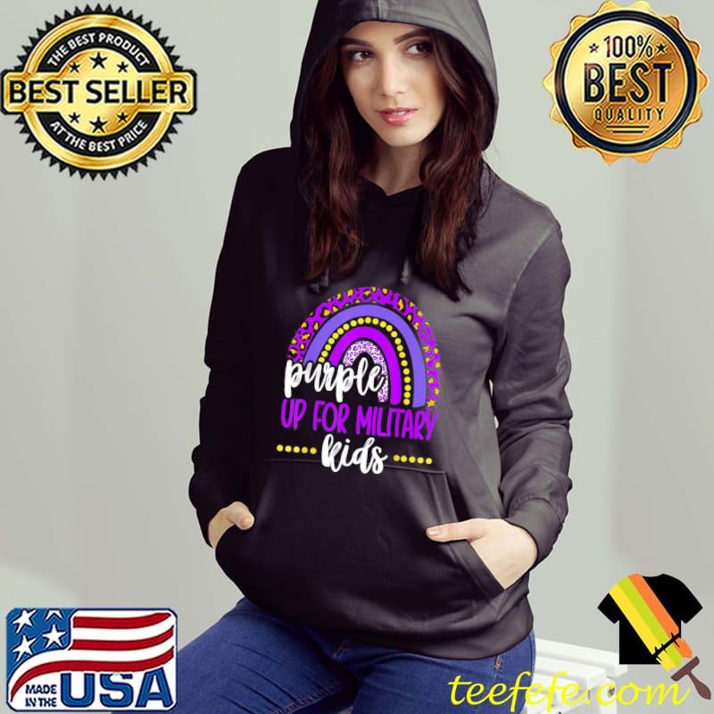 Purple up for military kids rainbow military child month Hoodie Purple up for military kids rainbow military child month Hoodie