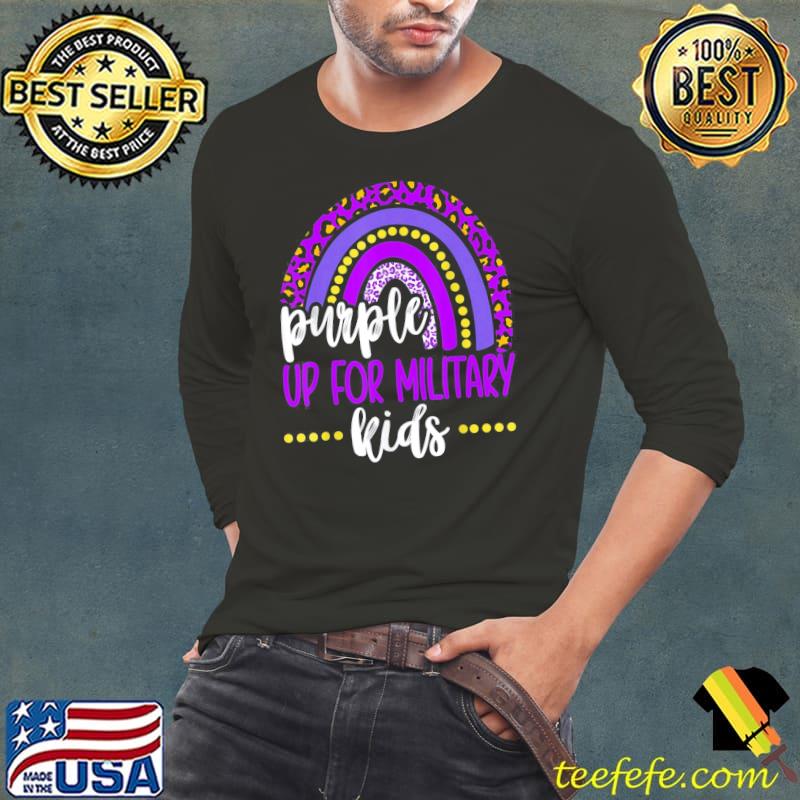 Purple up for military kids rainbow military child month Long Sleeve Tee Purple up for military kids rainbow military child month Long Sleeve Tee