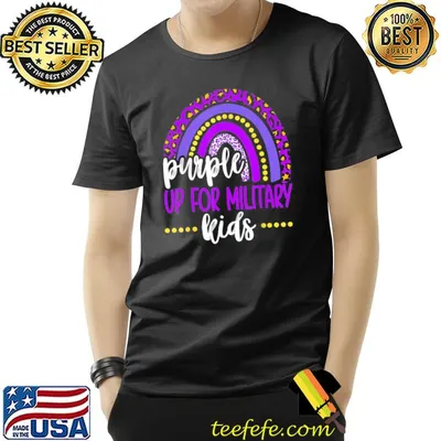 Purple up for military kids rainbow military child month shirt