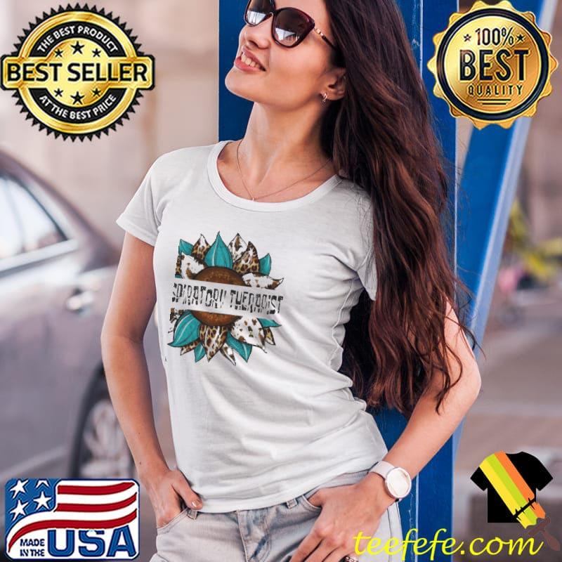 Respiratory therapist leopard sunflower Ladies Tee Respiratory therapist leopard sunflower Ladies Tee