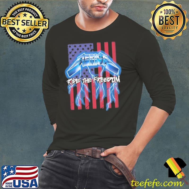 Ride the freedom america flag Long Sleeve Tee Ride the freedom america flag Long Sleeve Tee