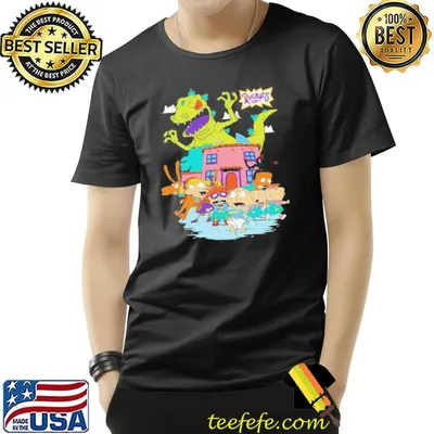 Rugrats All Kids Running From Reptar Funny Unisex Gift T-Shirt