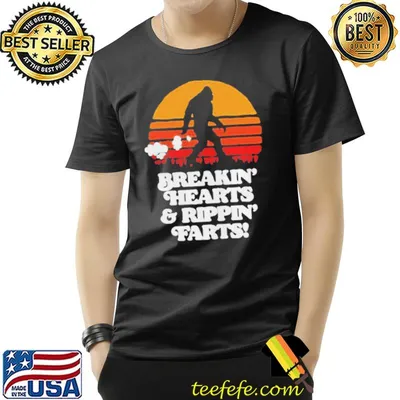 Sasquatch breaking hearts and ripping farts bigfoot sun shirt