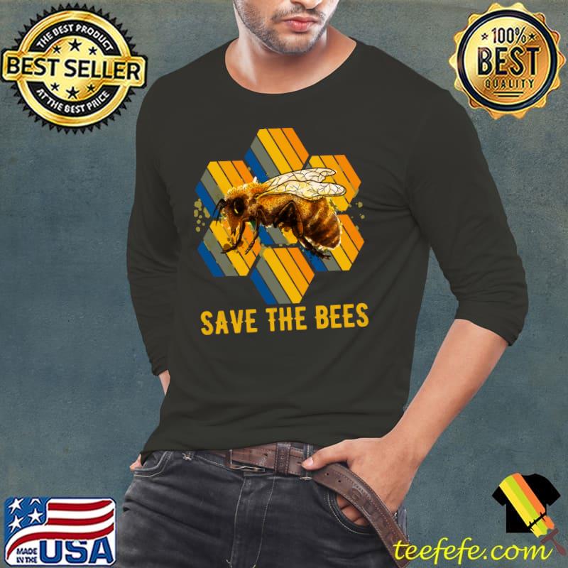 Save The Bees Flying Insect Large Group Bee T-Shirt Long Sleeve Tee Save The Bees Flying Insect Large Group Bee T-Shirt Long Sleeve Tee