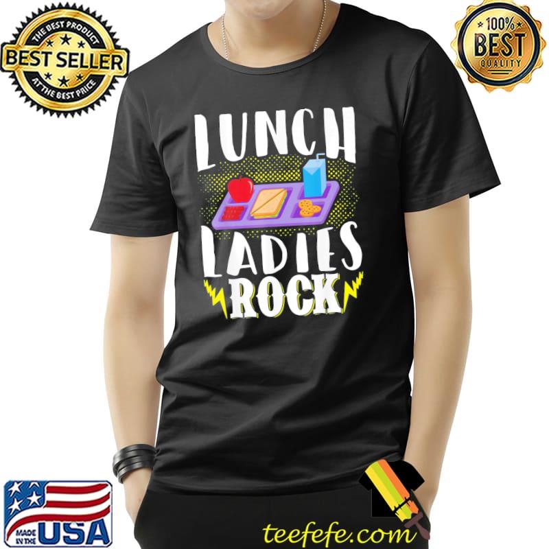 School cafeteria worker lunch lady food tray lunch ladies shirt