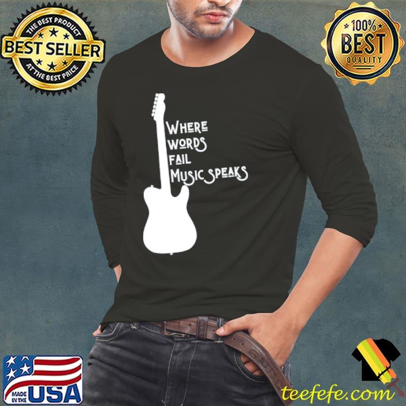 Simple music guitar black and white shirt