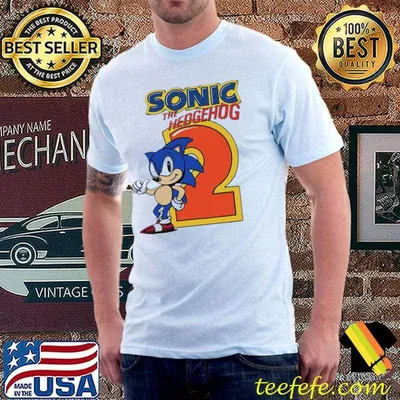 Sonic the hedgehog 2 movie cartoon shirt