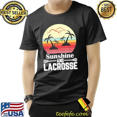 Sunshine and Lacrosse Vintage Retro Lacrosse Stick Sun T-Shirt